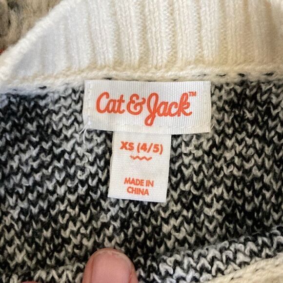 Girl's Winter Sweatshirt Knit Cream size XS 4/5 - Picture 3 of 5